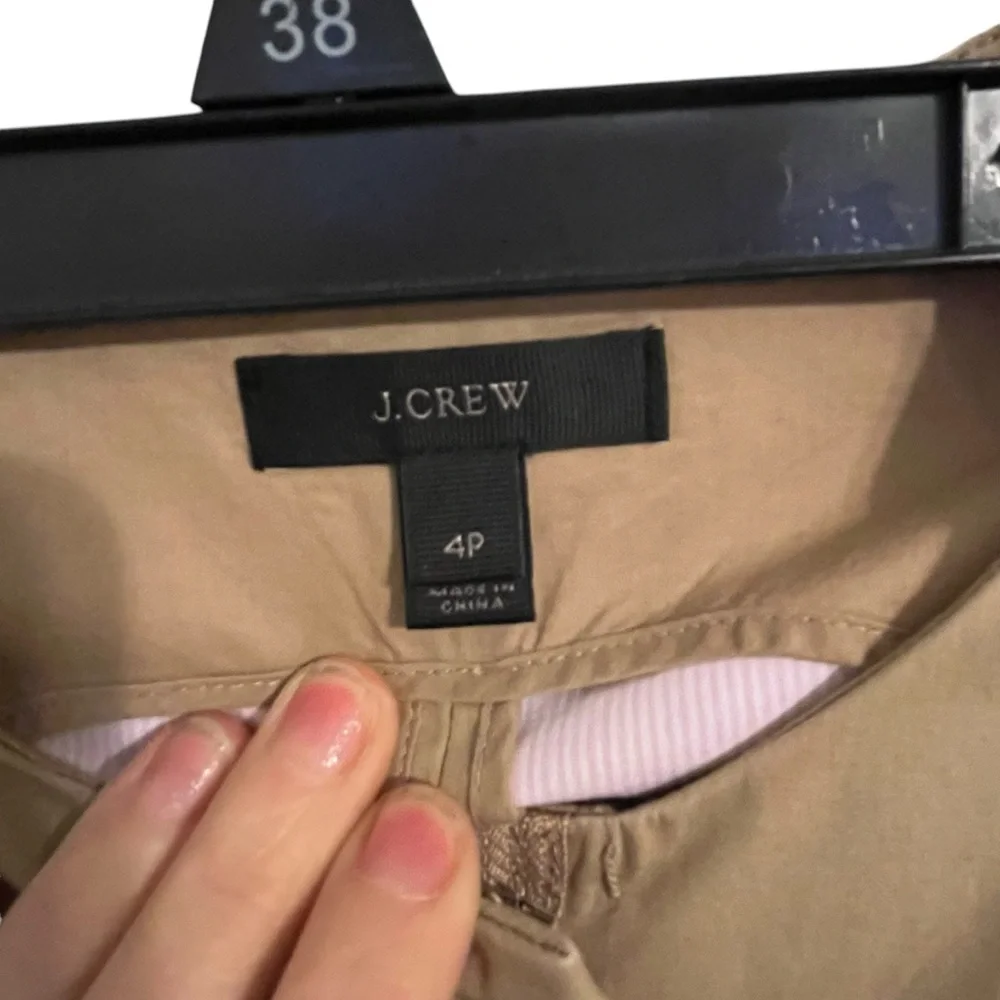 J. Crew Tan Sleeveless Belted Shift Dress